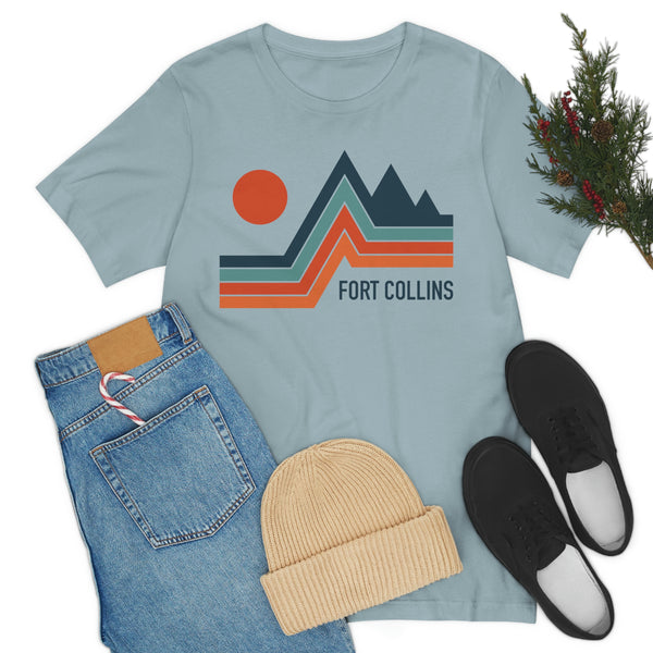 Fort Collins, Colorado T-Shirt - Retro Mountain Unisex Fort Collins Shirt