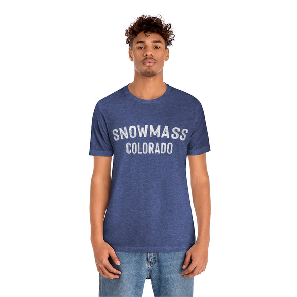Snowmass, Colorado Shirt - Paint Text Unisex Snowmass T-Shirt