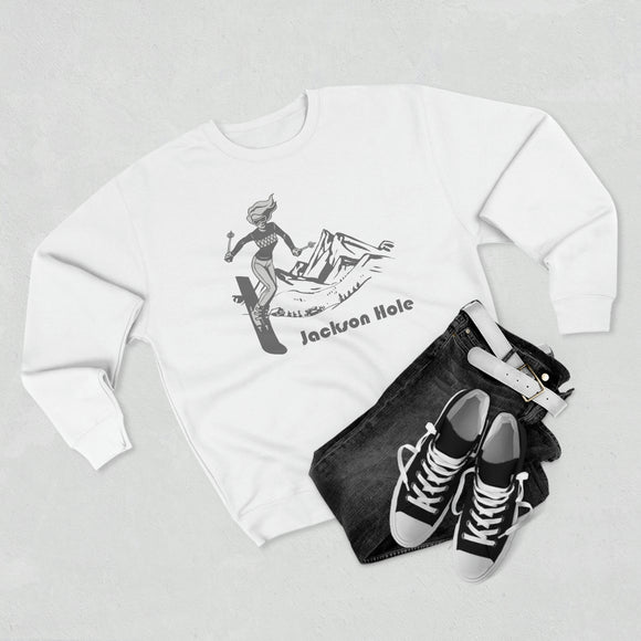 Premium Jackson Hole, Wyoming Crewneck Sweatshirt - Retro Unisex Sweatshirt
