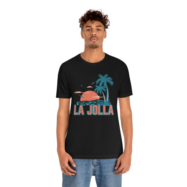 La Jolla, California T-Shirt - Retro Palm Tree & Beach Unisex La Jolla Shirt