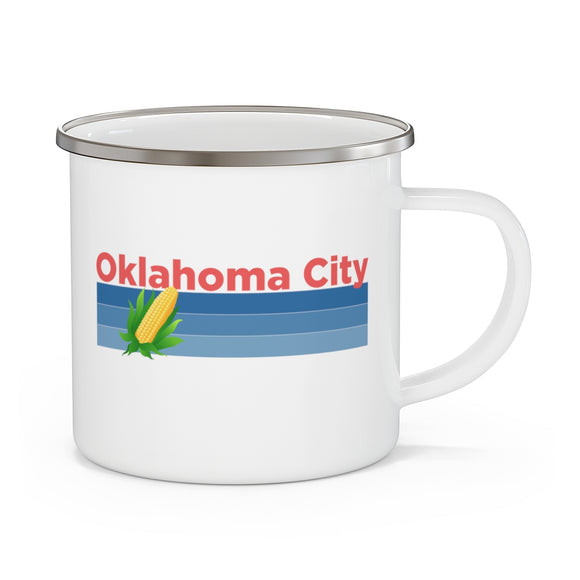 Oklahoma City, Oklahoma Camp Mug - Retro Corn Oklahoma City Mug
