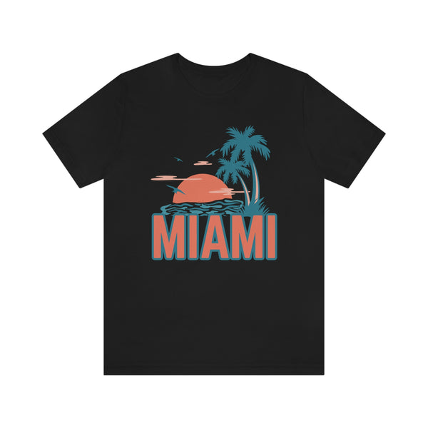 Miami, Florida T-Shirt - Retro Palm Tree & Beach Unisex Miami Shirt