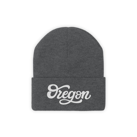 Oregon Beanie - Adult Hand Lettered Embroidered Oregon Knit Hat