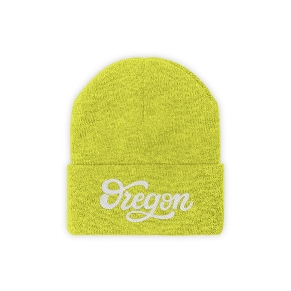 Oregon Beanie - Adult Hand Lettered Embroidered Oregon Knit Hat