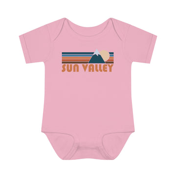 Buy pink Sun Valley Baby Bodysuit - Retro Mountain Sun Valley, Idaho Baby Bodysuit