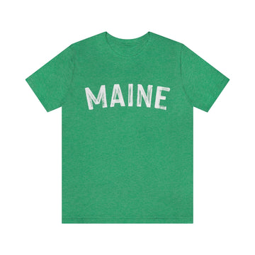 Buy heather-kelly Maine T-Shirt - Paint Text Unisex Maine Shirt