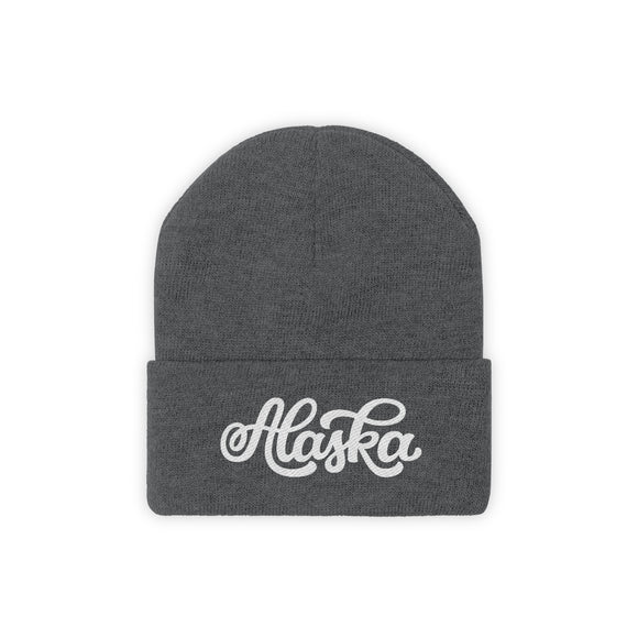 Alaska Beanie - Adult Hand Lettered Embroidered Alaska Knit Hat