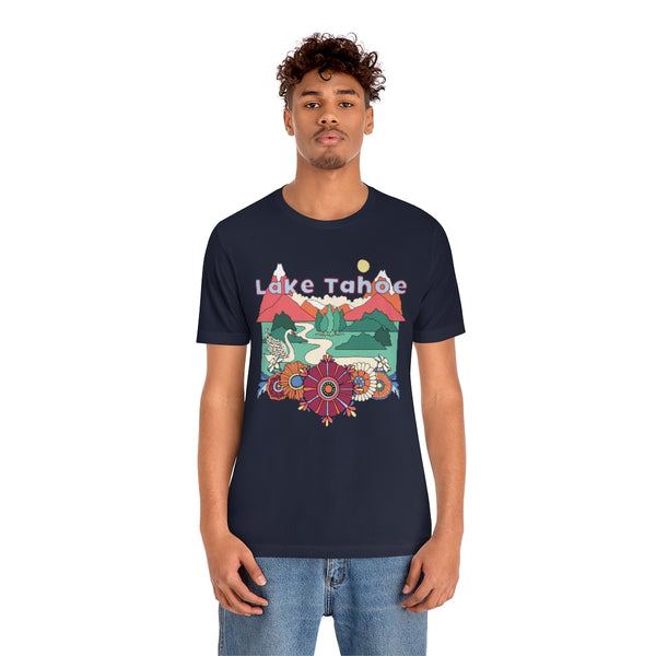 Lake Tahoe T-Shirt - Retro Mountain / Hippie Style Lake Tahoe, California Shirt