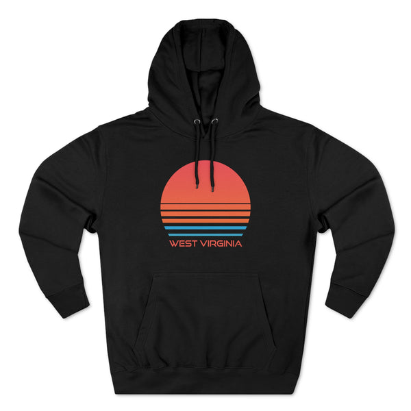 Premium West Virginia Hoodie - Retro 80s Unisex Sweatshirt