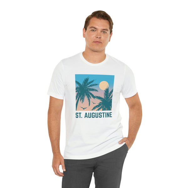 St. Augustine, Florida T-Shirt - Retro Palm Tree & Beach Unisex St. Augustine Shirt