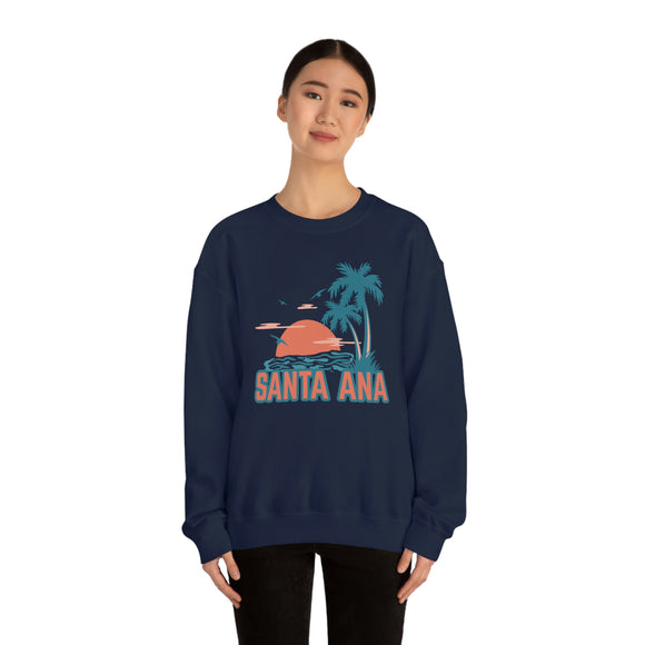 Santa Ana, California Sweatshirt - Unisex Retro Palm Tree Crewneck Santa Ana Sweatshirt