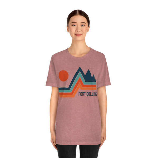 Fort Collins, Colorado T-Shirt - Retro Mountain Unisex Fort Collins Shirt