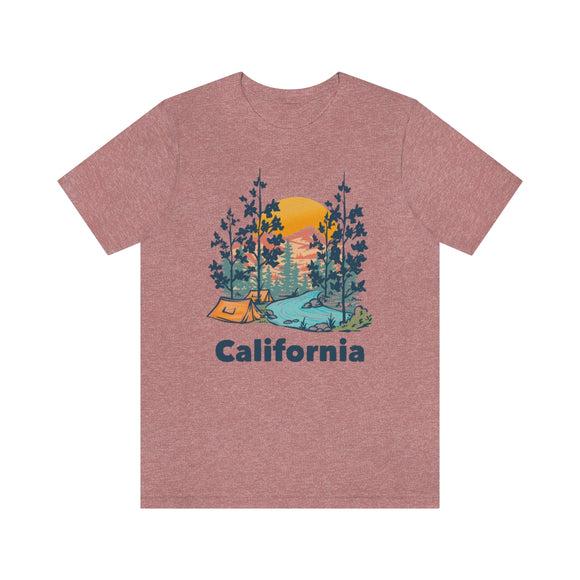 California T-Shirt - Mountain Illustration Unisex California Shirt