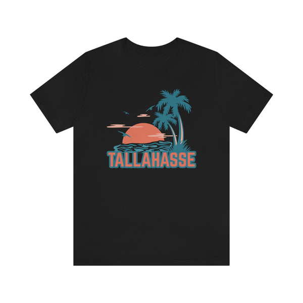 Tallahassee, Florida T-Shirt - Retro Palm Tree & Beach Unisex Tallahassee Shirt