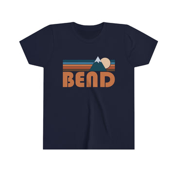 Buy navy Bend Youth T-Shirt - Retro Mountain Oregon Kid's TShirt