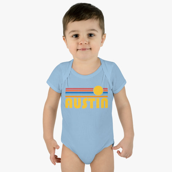 Austin Baby Bodysuit - Retro Sun Austin, Texas Baby Bodysuit