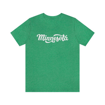 Buy heather-kelly Minnesota T-Shirt - Hand Lettered Unisex Minnesota Shirt