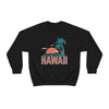 Hawaii Sweatshirt - Unisex Retro Palm Tree Hawaii Crewneck Sweatshirt