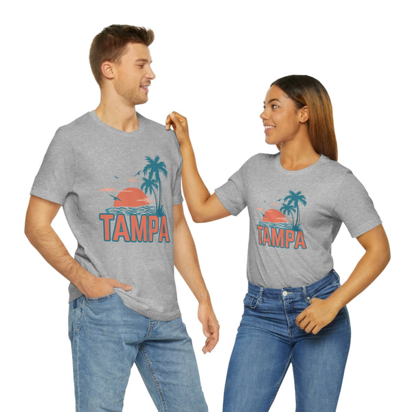 Tampa, Florida T-Shirt - Retro Palm Tree & Beach Unisex Tampa Shirt