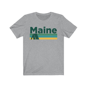 Buy athletic-heather Maine T-Shirt - Retro Camping Adult Unisex Maine T Shirt