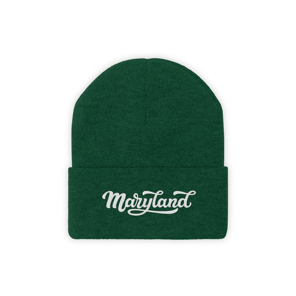 Maryland Beanie - Adult Hand Lettered Embroidered Maryland Knit Hat