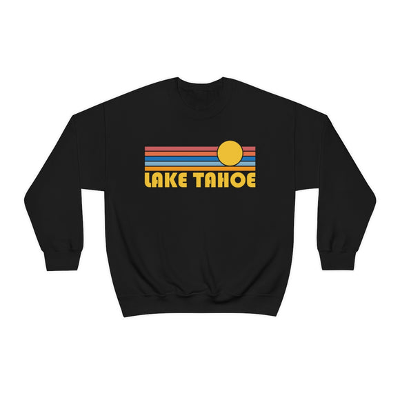 Lake Tahoe, California Sweatshirt - Retro Sunrise Unisex