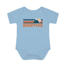 Asheville Baby Bodysuit - Retro Mountain Asheville, North Carolina Baby Bodysuit-1
