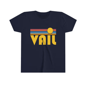 Vail Youth T-Shirt - Retro Sun Colorado Kid's TShirt