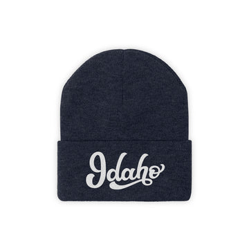 Buy true-navy Idaho Beanie - Adult Hand Lettered Embroidered Idaho Knit Hat