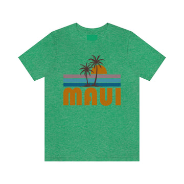 Buy heather-kelly Maui, Hawaii T-Shirt - Retro Palm Tree Unisex Maui Shirt