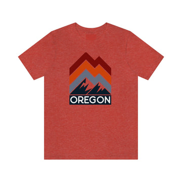 Buy heather-red Oregon T-Shirt - Retro Mountain Unisex Oregon Shirt