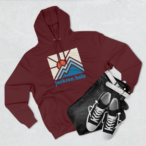 Premium Jackson Hole, Wyoming Hoodie - Min Mountain Unisex Sweatshirt