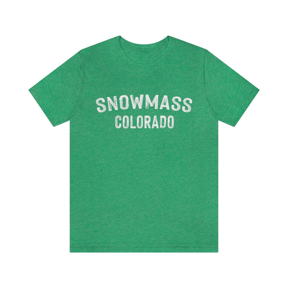 Snowmass, Colorado Shirt - Paint Text Unisex Snowmass T-Shirt