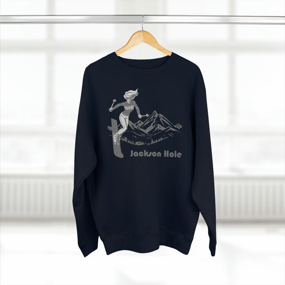 Premium Jackson Hole, Wyoming Crewneck Sweatshirt - Retro Unisex Sweatshirt