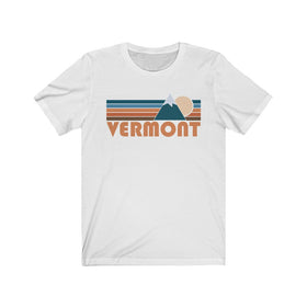 Vermont T-Shirt - Retro Mountain Adult Unisex Vermont T Shirt