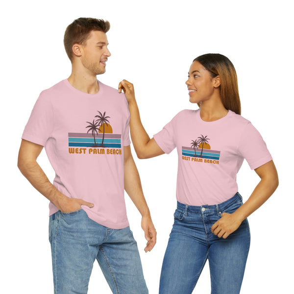 West Palm Beach, Florida T-Shirt - Retro Palm Tree Unisex West Palm Beach Shirt