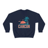 Cancun, Mexico Sweatshirt - Unisex Retro Palm Tree Crewneck Cancun Sweatshirt