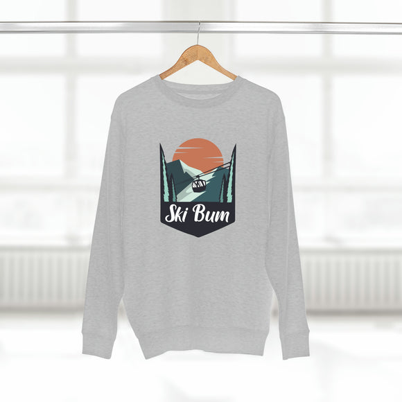 Premium Ski Bum Crewneck Sweatshirt - Retro Unisex Sweatshirt