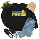 Portland, Oregon Sweatshirt - Retro Sunrise Unisex-15