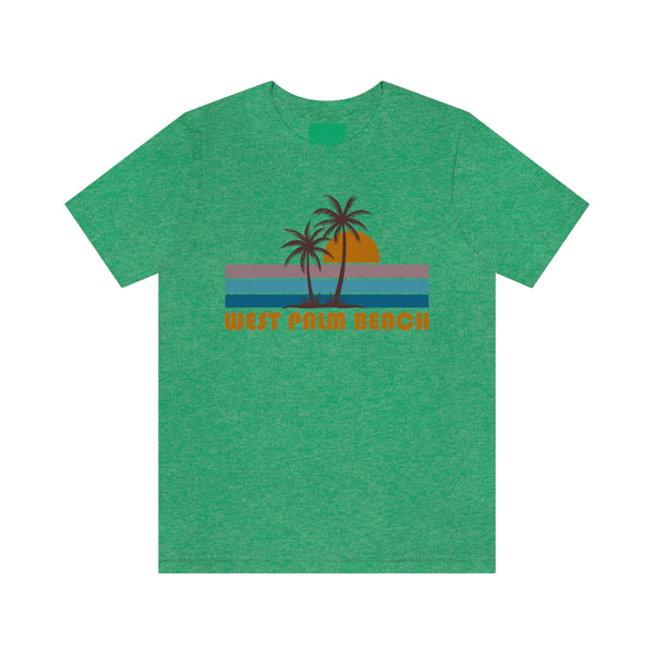 West Palm Beach, Florida T-Shirt - Retro Palm Tree Unisex West Palm Beach Shirt
