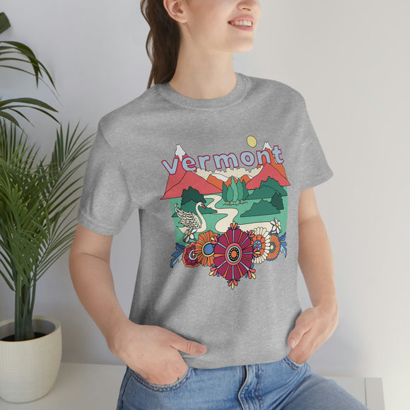 Vermont Shirt, Vermont Retro T-Shirt, Hippie Style Vermont tee, Vermont Mountain Shirt