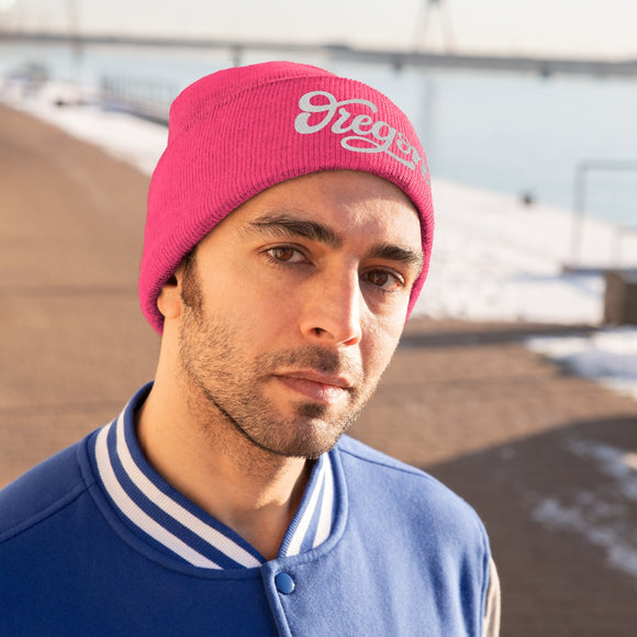 Oregon Beanie - Adult Hand Lettered Embroidered Oregon Knit Hat