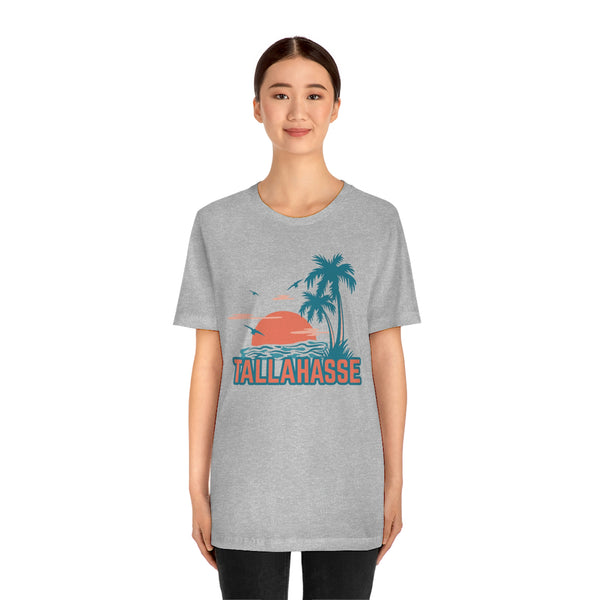 Tallahassee, Florida T-Shirt - Retro Palm Tree & Beach Unisex Tallahassee Shirt