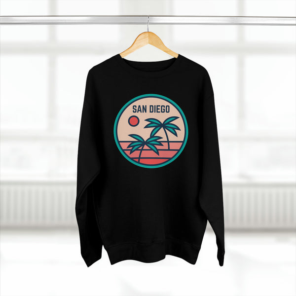 Premium San Diego, California Crewneck Sweatshirt - Retro Unisex Sweatshirt