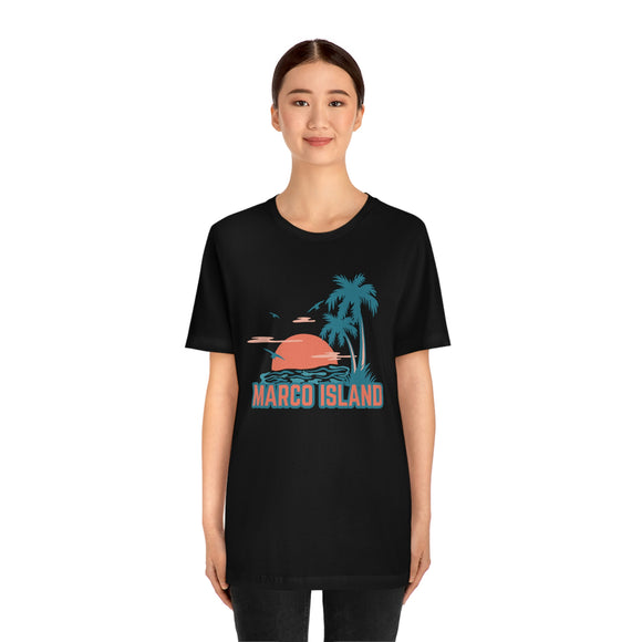 Marco Island, Florida T-Shirt - Retro Palm Tree & Beach Unisex Marco Island Shirt