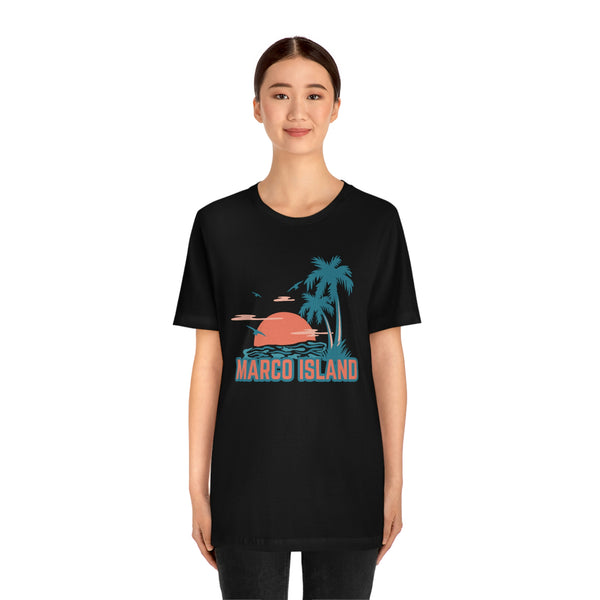 Marco Island, Florida T-Shirt - Retro Palm Tree & Beach Unisex Marco Island Shirt