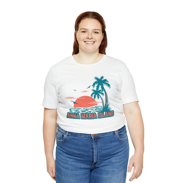 Anna Maria Island, Florida T-Shirt - Retro Palm Tree & Beach Unisex Anna Maria Island Shirt