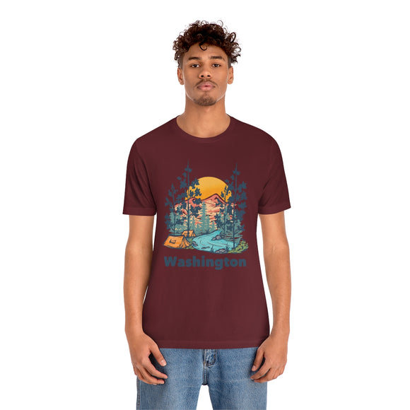 Washington T-Shirt - Mountain Illustration Unisex Washington Shirt