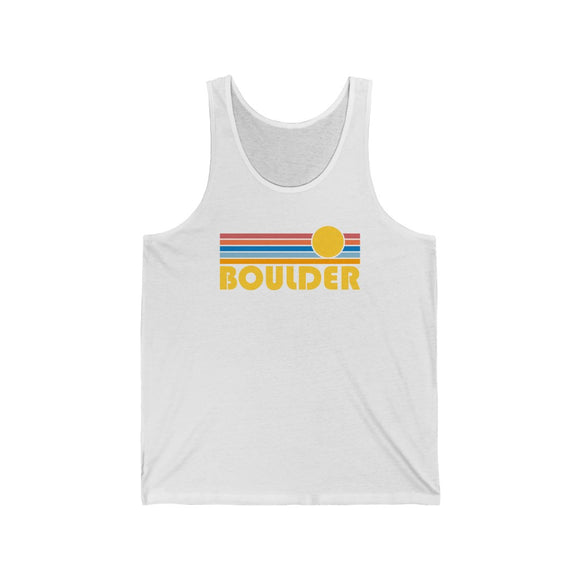 Boulder, Colorado Tank Top - Unisex Boulder Tank Top Retro Sun
