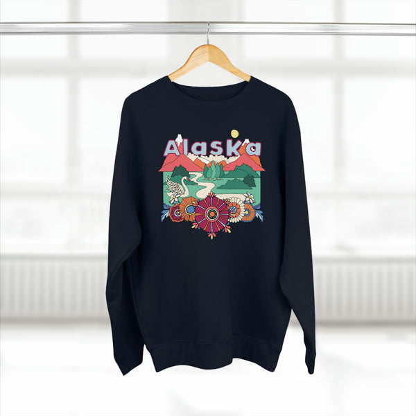 Premium Alaska Crewneck Sweatshirt - Retro Unisex Sweatshirt